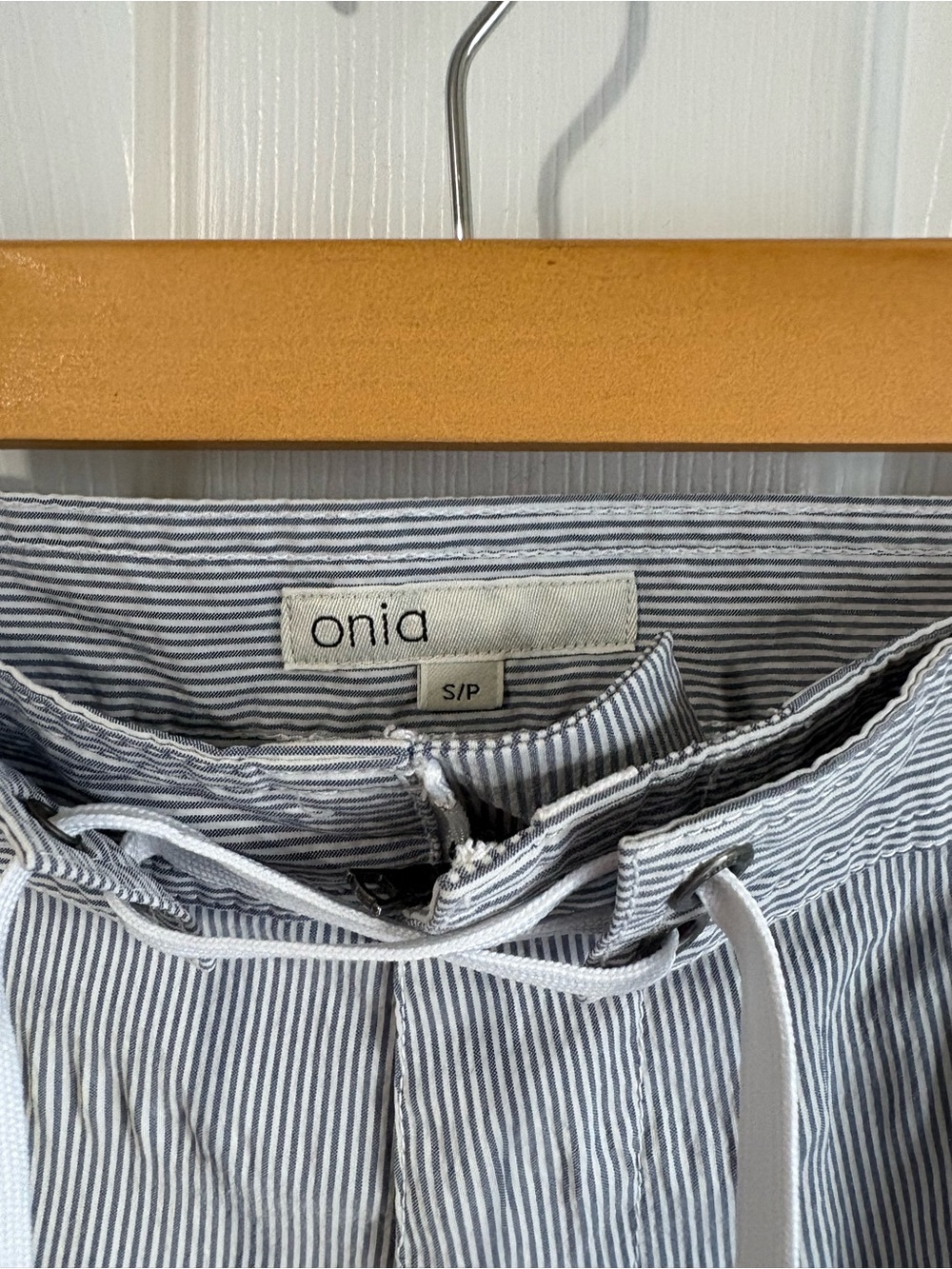 Onia Charles Striped Swim Trunks Navy White Size S - Picture 5 of 7